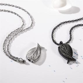 img 2 attached to 💧 Stainless Steel Angel Wing Cremation Urn Necklace for Ashes – Waterproof Memorial Pendant with Funnel Kit, 20+2" Chain, and Bag