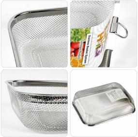 img 2 attached to 🔍 Stainless Steel Mesh Rectangle Strainer - L11×D8.6×H2 (inch) Sink Basket Colander for Vegetables and Fruits - Kitchen Tool (1 piece)