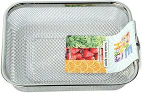 img 4 attached to 🔍 Stainless Steel Mesh Rectangle Strainer - L11×D8.6×H2 (inch) Sink Basket Colander for Vegetables and Fruits - Kitchen Tool (1 piece)