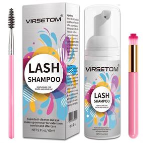 img 4 attached to 👁️ Eyelash Extension Cleanser - Gentle Lash Shampoo for Cleansing and Extensions, Free from Parabens & Sulfates, Includes Brush and Mascara Wand - Ideal for Salon and Home Use (2 Fl.Oz / 60ml)