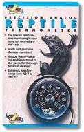 accurate monitoring with the zoo med analog high range reptile thermometer logo