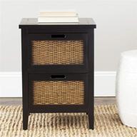 🔲 safavieh american homes collection jonah black 2-drawer end table: sleek and functional storage solution" logo