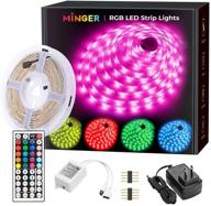 minger 16.4ft led strip lights - rgb color changing for home, kitchen, room, bedroom, dorm room, bar - with ir remote control, 5050 leds, diy mode logo