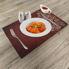 img 3 attached to Elevate Your Dining Experience with Ambesonne Burgundy Washable Placemats