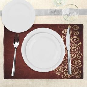 img 2 attached to Elevate Your Dining Experience with Ambesonne Burgundy Washable Placemats