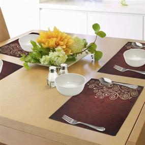 img 1 attached to Elevate Your Dining Experience with Ambesonne Burgundy Washable Placemats