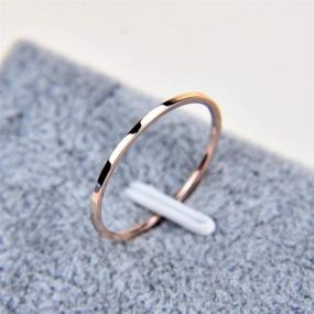 img 3 attached to 💍 Yfigo 4PCS Titanium Stainless Steel Women Stacking Rings: Classic Wedding Bands in Silver, Gold, Rose Tone, and Black (Sizes 6-10)