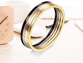 img 2 attached to 💍 Yfigo 4PCS Titanium Stainless Steel Women Stacking Rings: Classic Wedding Bands in Silver, Gold, Rose Tone, and Black (Sizes 6-10)