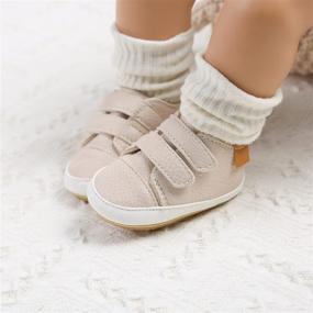 img 3 attached to 👶 HsdsBebe Infant Cartoon Slippers: Baby Boys Girls PU Leather Hard Bottom Walking Sneakers with Toddler Rubber Sole, First Walkers Crib Shoes