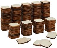 🔲 200 pack of 1x1 inch round corner unfinished wood squares for crafts logo