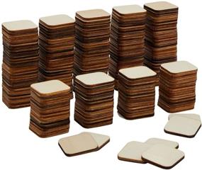 img 4 attached to 🔲 200 Pack of 1x1 inch Round Corner Unfinished Wood Squares for Crafts