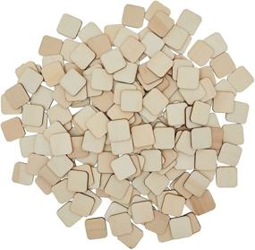 img 1 attached to 🔲 200 Pack of 1x1 inch Round Corner Unfinished Wood Squares for Crafts