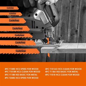 img 1 attached to 🪚 Luckyway 28-Piece Assorted T-Shank Jig Saw Blades Set for Cutting Wood, Plastic, and Metal