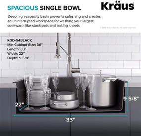 img 1 attached to 🖤 Kraus KGD-54BLACK Forteza 33-inch Drop-in/Undermount Single Bowl Granite Kitchen Black: Ultimate 4-in-1 Bundle