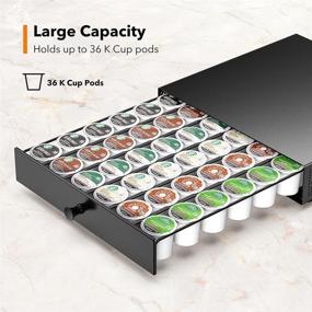 img 2 attached to ☕ Goldlion K-Cup Holder: Coffee Pod Organizer and Storage Drawer for Keurig Accessories - Holds 36 Pods, Compatible with Dolce Gusto Capsules, Bartesian Rack, and Countertop Stand Tray