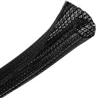 🎛️ crocsee 25ft braided cable management sleeve cord protector - organize and protect wires for tv, computer, home theater - black logo
