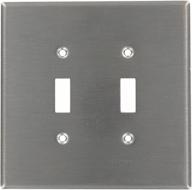 🔳 leviton 84109-40 2-gang stainless steel toggle switch wallplate - device mount logo