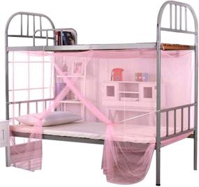 img 1 attached to 🛏️ US Fine Holes Pink Mosquito Net for Kennedy Students' Dormitory Bunk Bed – Square, Size 1.5x2m