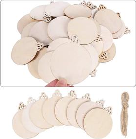 img 3 attached to 🎄 Max Fun 60PCS DIY Wooden Christmas Ornaments: Unfinished Wood Slices for Crafts, Centerpieces, and Holiday Decorations