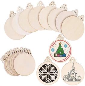 img 2 attached to 🎄 Max Fun 60PCS DIY Wooden Christmas Ornaments: Unfinished Wood Slices for Crafts, Centerpieces, and Holiday Decorations