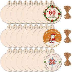 img 4 attached to 🎄 Max Fun 60PCS DIY Wooden Christmas Ornaments: Unfinished Wood Slices for Crafts, Centerpieces, and Holiday Decorations