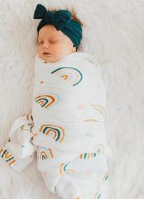 img 2 attached to 🌈 Gav n Gia Deluxe Muslin Baby Swaddle - Newborn Receiving Blanket - Infant Toddler Blanket - Premium Silky Soft Bamboo &amp; Organic Cotton Blend (Rainbow Love) - Improved SEO