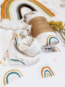 img 3 attached to 🌈 Gav n Gia Deluxe Muslin Baby Swaddle - Newborn Receiving Blanket - Infant Toddler Blanket - Premium Silky Soft Bamboo &amp; Organic Cotton Blend (Rainbow Love) - Improved SEO