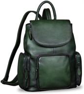 🎒 stylish darkgray leather handmade rucksack: women's handbags & wallets logo