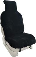 🐑 sheepskin seat cover: luxury ultra dense pelt for cars, suvs, trucks - genuine australian sheepskin seat cushion with easy installation - natural pure wool, universal fit - 1pc, black logo