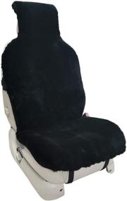 img 4 attached to 🐑 Sheepskin Seat Cover: Luxury Ultra Dense Pelt for Cars, SUVs, Trucks - Genuine Australian Sheepskin Seat Cushion with Easy Installation - Natural Pure Wool, Universal Fit - 1pc, Black