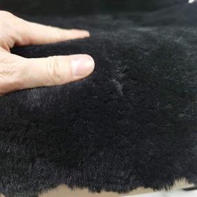 img 1 attached to 🐑 Sheepskin Seat Cover: Luxury Ultra Dense Pelt for Cars, SUVs, Trucks - Genuine Australian Sheepskin Seat Cushion with Easy Installation - Natural Pure Wool, Universal Fit - 1pc, Black