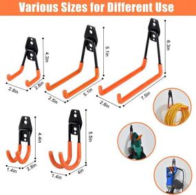img 3 attached to 🧱 AOBEN Garage Hooks Wall Mount - 14-Pack Storage Organizer Utility Double Wall Hooks in Vibrant Orange - Ideal Tool Hangers for Bikes, Hoses, Ladders