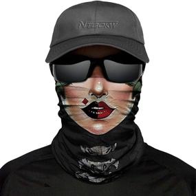 img 3 attached to 🧣 NTBOKW Bandana Face Mask for Men and Women - Seamless Neck Gaiter Scarf Mask with Sun, Wind, and Dust Protection - Ideal for Motorcycle Riding, Biking, Fishing, Hunting, Festivals, Raves, and Outdoor Activities - Stylish 3D Skull Skeleton Pattern