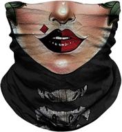 🧣 ntbokw bandana face mask for men and women - seamless neck gaiter scarf mask with sun, wind, and dust protection - ideal for motorcycle riding, biking, fishing, hunting, festivals, raves, and outdoor activities - stylish 3d skull skeleton pattern logo