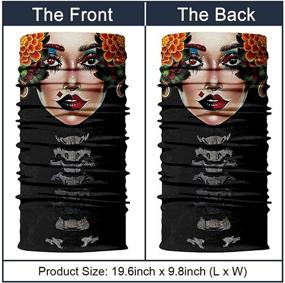 img 2 attached to 🧣 NTBOKW Bandana Face Mask for Men and Women - Seamless Neck Gaiter Scarf Mask with Sun, Wind, and Dust Protection - Ideal for Motorcycle Riding, Biking, Fishing, Hunting, Festivals, Raves, and Outdoor Activities - Stylish 3D Skull Skeleton Pattern