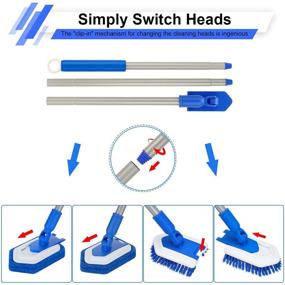 img 1 attached to 🚿 Lalafancy Long Extendable Handle Shower Brush Scrubber - Versatile 2-in-1 Tub and Tile Cleaning Tool with Interchangeable Scrub Brush for Bathroom Shower, Bathtub, and Floor Cleaning