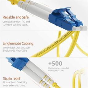 img 2 attached to 🔌 Beyondtech LC to LC Fiber Patch Cable - Single Mode Duplex - 3m (9.84ft) - 9/125um OS1 LSZH - PureOptics Cable Series