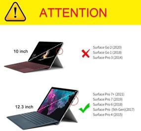 img 3 attached to 📱 Microsoft Surface Pro 7/6/5/4 Protective Case with Pen Holder - Slim Light Shell Cover, Polyester Material, Multiple Viewing Angles, Grey Cobalt Blue - Compatible with Type Cover Keyboard, 12.3 inch