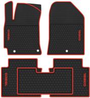 🚗 biosp car floor mats for hyundai elantra 2017-2019: black red heavy duty rubber liner set - all weather guard, custom fit, odorless logo