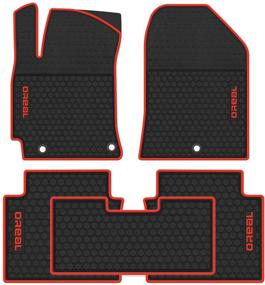 img 4 attached to 🚗 biosp Car Floor Mats for Hyundai Elantra 2017-2019: Black Red Heavy Duty Rubber Liner Set - All Weather Guard, Custom Fit, Odorless