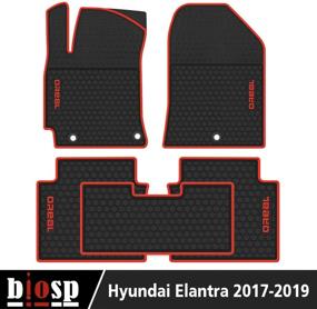 img 3 attached to 🚗 biosp Car Floor Mats for Hyundai Elantra 2017-2019: Black Red Heavy Duty Rubber Liner Set - All Weather Guard, Custom Fit, Odorless