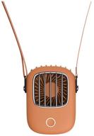 saytay mini pocket fan - usb portable personal hanging noiseless fan | rechargeable vintage fan with lanyard for home office travel (orange) logo