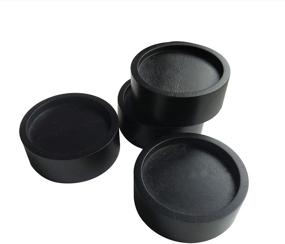 img 3 attached to 🛏️ Xinshidai Bed and Furniture Set of 4 Solid Wood Round Risers in Black - Resistant to Cracks and Floor Scratches