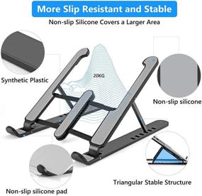 img 2 attached to Gomyhom Foldable Laptop Stand - 6-Level Angle Adjustable for All Laptops and Tablets