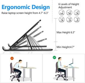 img 3 attached to Gomyhom Foldable Laptop Stand - 6-Level Angle Adjustable for All Laptops and Tablets
