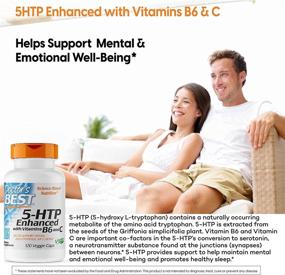 img 1 attached to 🌿 Лучший препарат Doctor's Best 5-HTP Enhaced с витаминами B6 и C: без ГМО, веганский, без глютена, без сои (120 капсул-овощей)