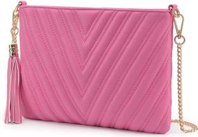 img 4 attached to Quilted Wristlet Lightweight Crossbody Shoulder Women's Handbags & Wallets for Wristlets