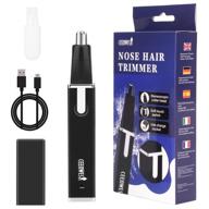 rechargeable painless nose hair trimmer: easy-to-clean eyebrow & facial hair removal for men and women - personal care nose trimming system logo