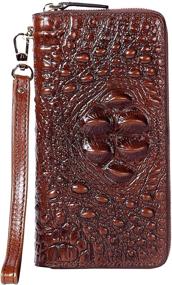 img 2 attached to 👜 Stylish and Chic: PIJUSHI Crocodile Leather Wristlet Wallet for Women - Perfect Clutch Purses