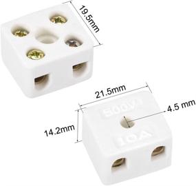 img 2 attached to 🔌 Uxcell Porcelain Connectors 21 5X19 5X14 2Mm for Electrical Industrial Applications